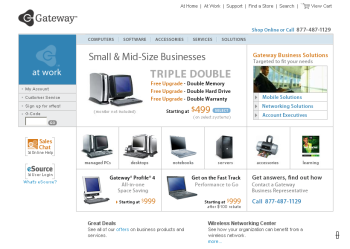 Gateway.com Screenshot