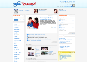 SBC/Yahoo Portal Screenshot